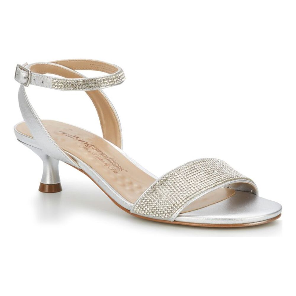 Walking Cradles Silver dress sandals 7W wide  width